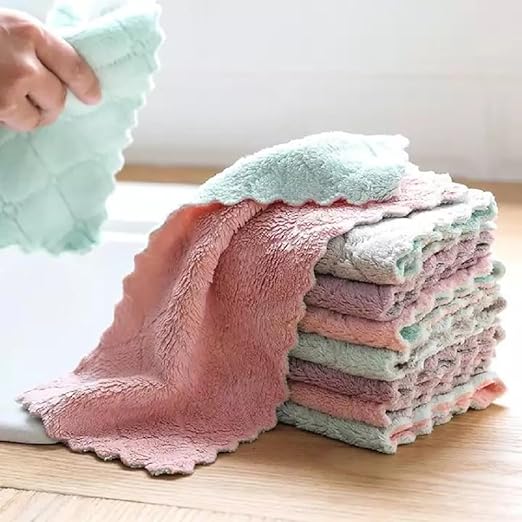 SOBBY Small Size Kitchen Dish Cleaning Microfiber Wipes (Pack of 10)