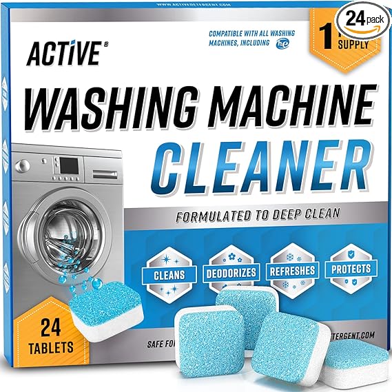 ACTIVE Washing Machine Cleaner Descaler Deep Cleaning Tablets (Pack of 24)