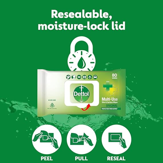 Dettol Germ Protection Wet Wipes for Skin & Surfaces