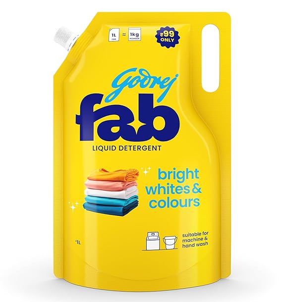 Godrej Fab Liquid Detergent Refill Pouch for Machine & Hand Wash