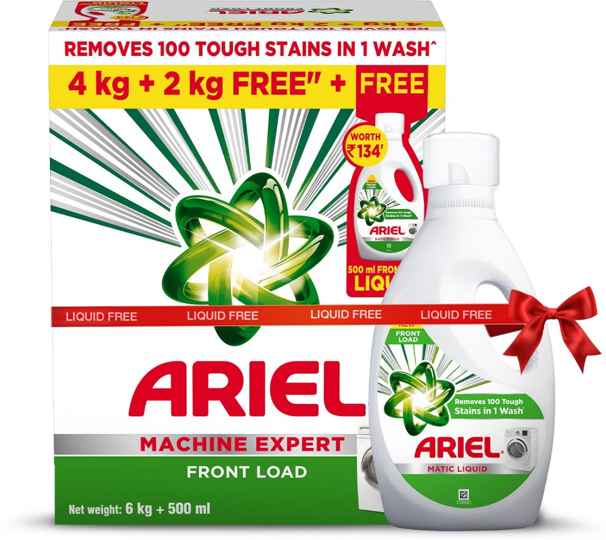 Ariel Front Load + Matic Liquid Free Washing Detergent Powder 6 kg