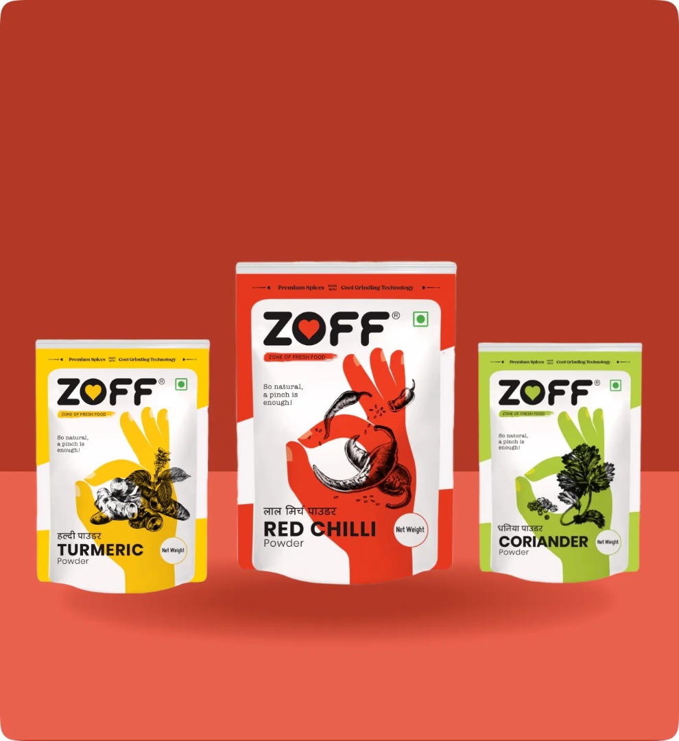 Zoff Chilli + Turmeric + Coriander 500g each Pack
