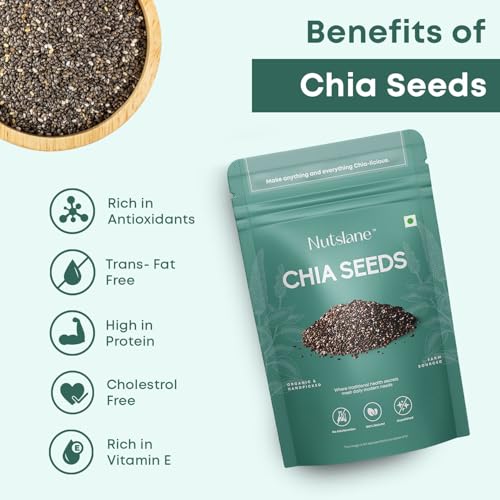 Nutslane Organic Chia Seeds | Omega-3 Rich, High Fiber Superfood