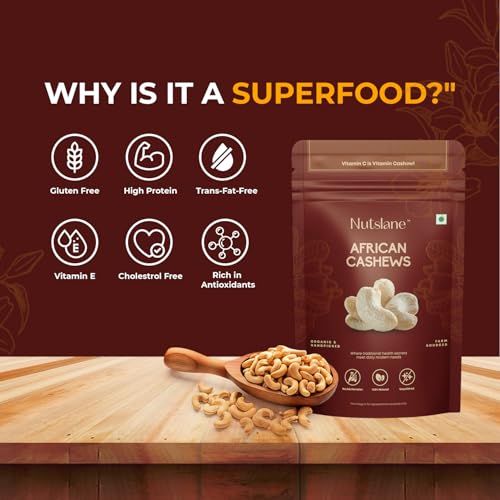 Nutslane Organic African Cashews (Kaju) | Rich, Creamy & Naturally Delicious