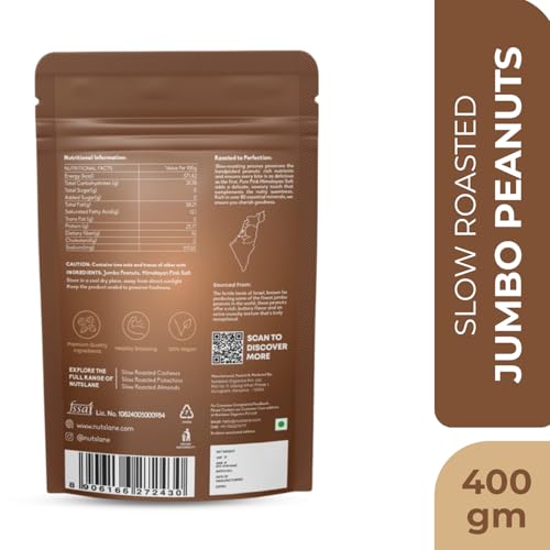 Nutslane Salted & Roasted Jumbo Peanuts -Moongfali| Crunchy & Protein-Rich Snack