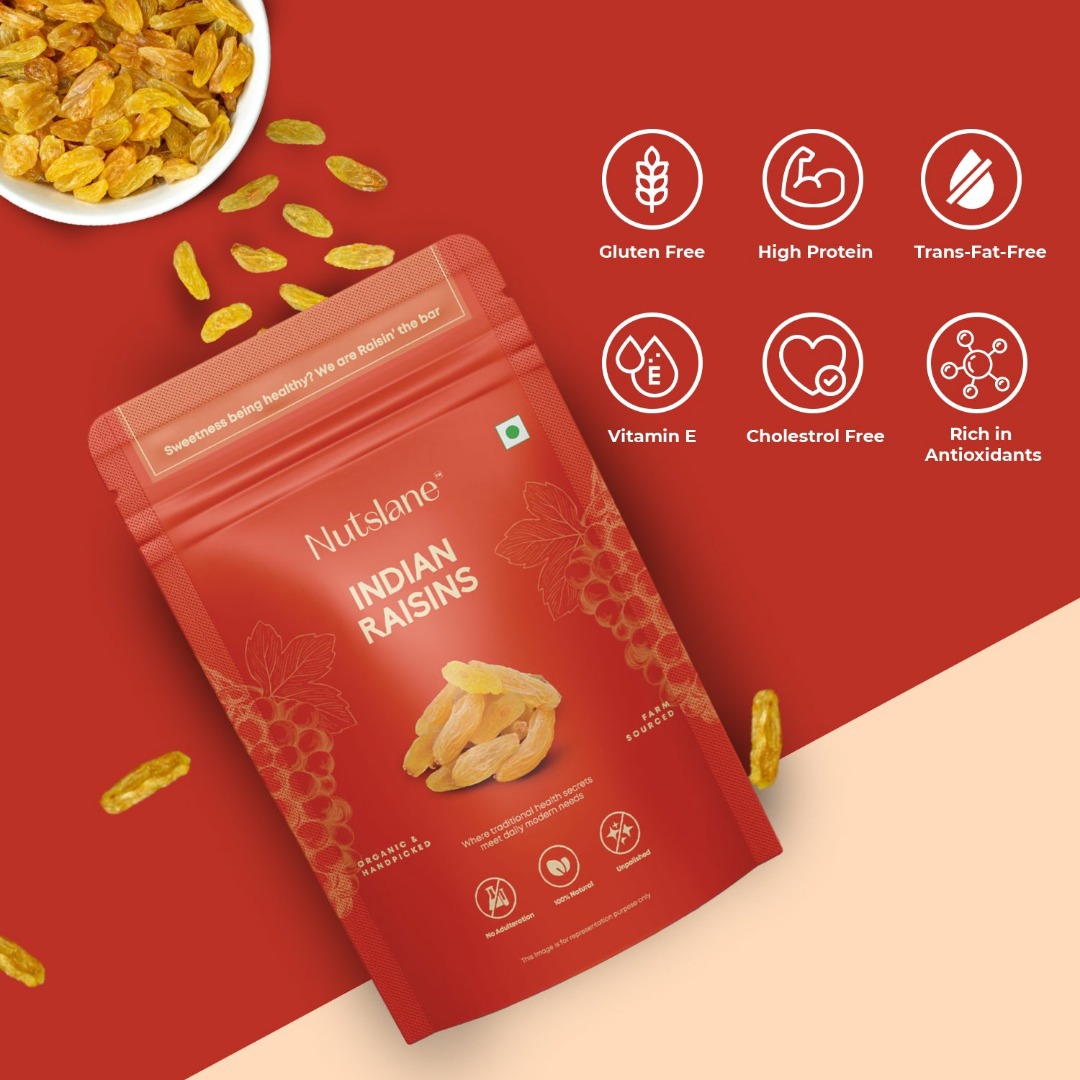 Nutslane Organic Indian Raisins (Kishmish) | Naturally Sweet & Nutrient-Rich