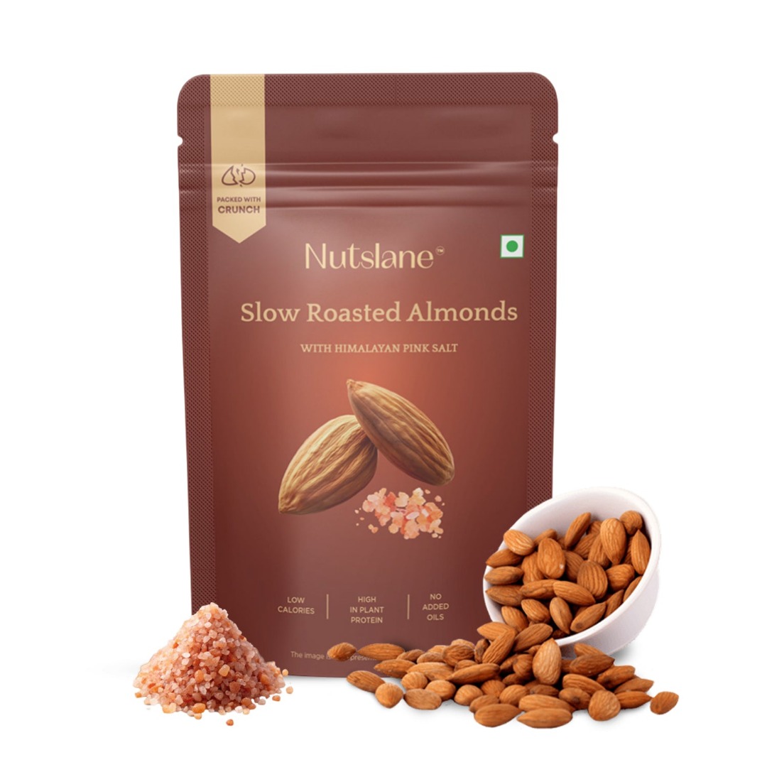 Nutslane Roasted & Salted Almonds (Badam) | Himalayan Salt