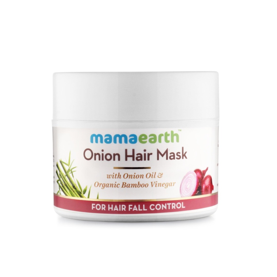 MamaEarth Onion Hair Mask | for Hair Fall Control | with Onion Oil and Organic Bamboo Vinegar
