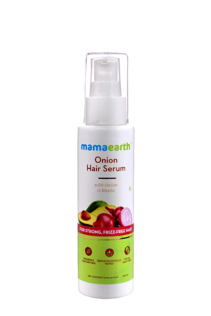 MamaEarth Onion Hair Serum with Onion and Biotin for Strong | Frizz-Free Hair