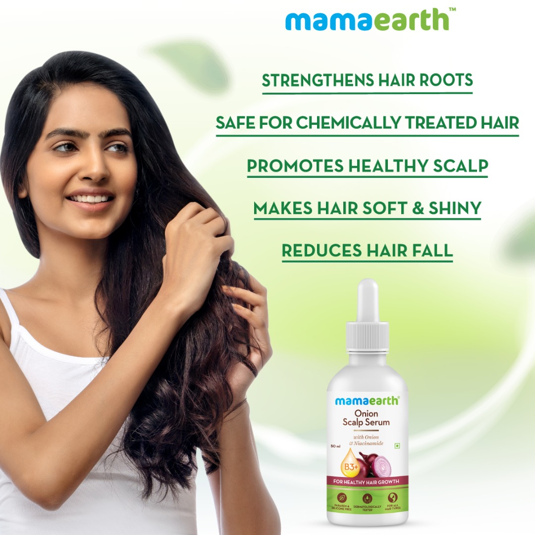 MamaEarth Onion Scalp Serum with Onion and Niacinamide for Healthy Hair Growth