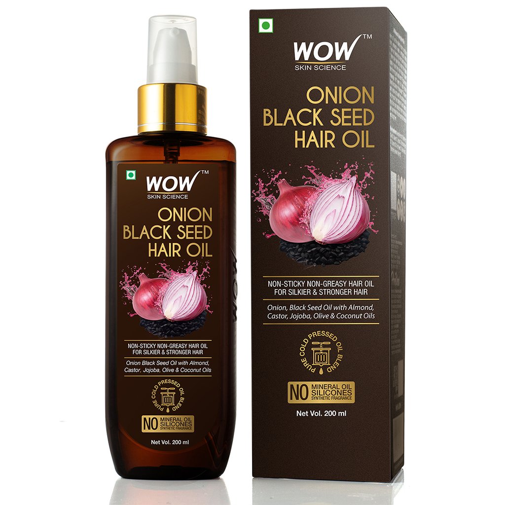 Wow Onion Black Seed Hair Oil for Hair Growth & Hairfall Control, 200ml