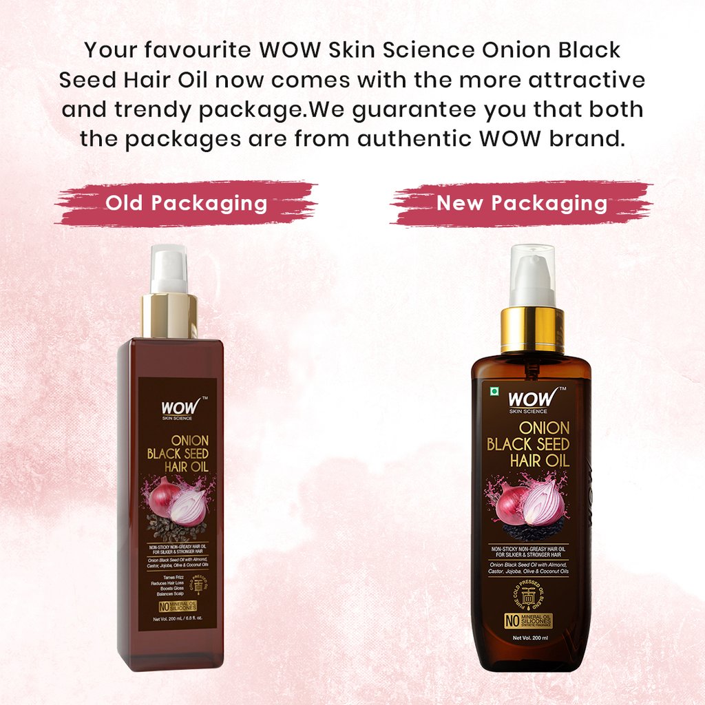 Wow Onion Black Seed Hair Oil for Hair Growth & Hairfall Control, 200ml