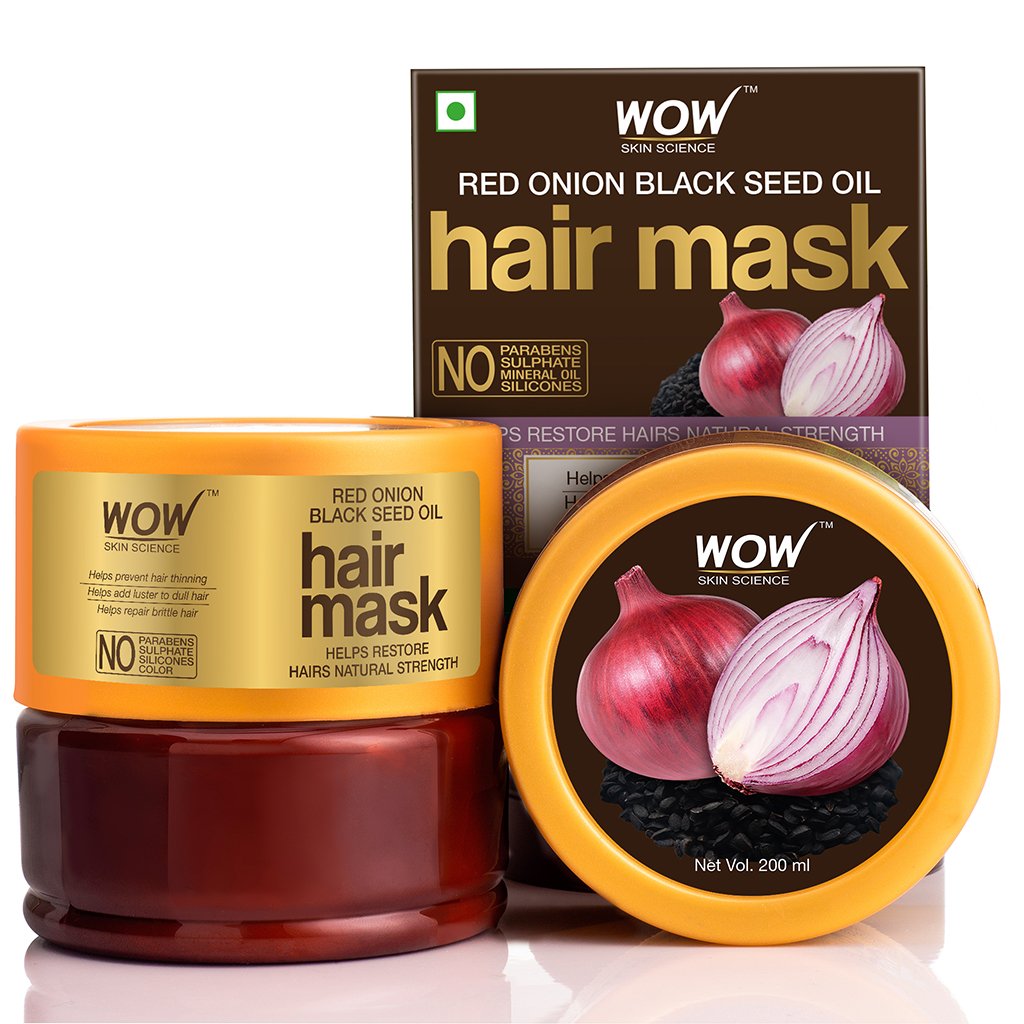 WoW Red Onion Black Seed Oil Hair Mask with Red Onion Seed Oil Extract & Black Seed Oil