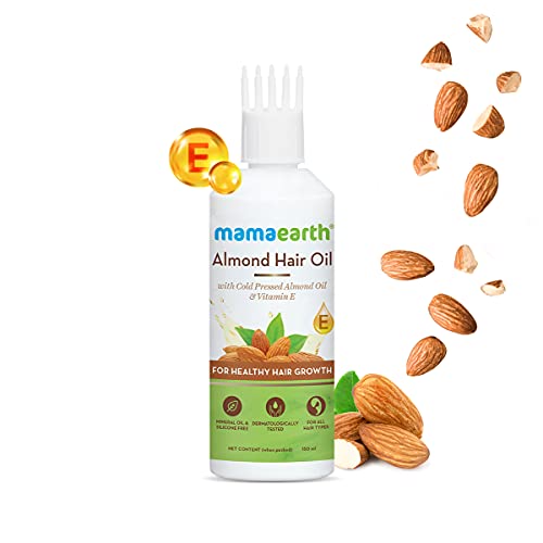 MamaEarth Almond Hair Oil with Cold Pressed Almond Oil and Vitamin E
