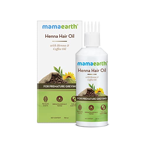 MamaEarth Henna Hair Oil with Henna and Coffee Oil for Premature Graying