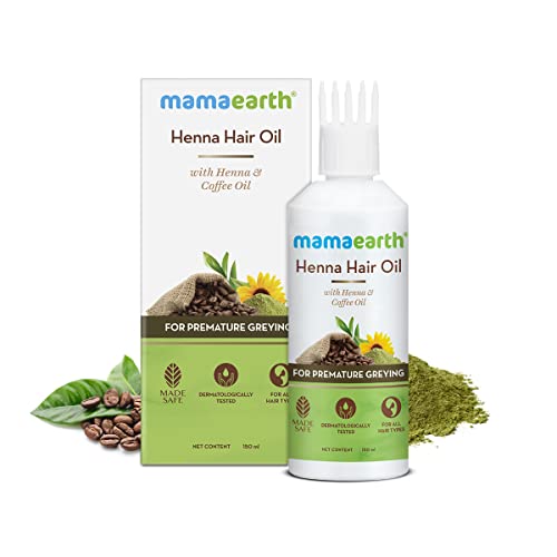 MamaEarth Henna Hair Oil with Henna and Coffee Oil for Premature Graying