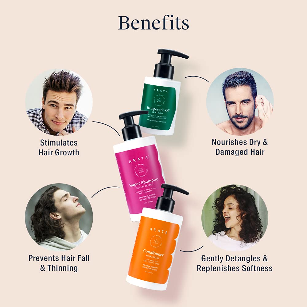 Arata Intensive Hair Fall Control Kit With Onion and Hempocado Oil