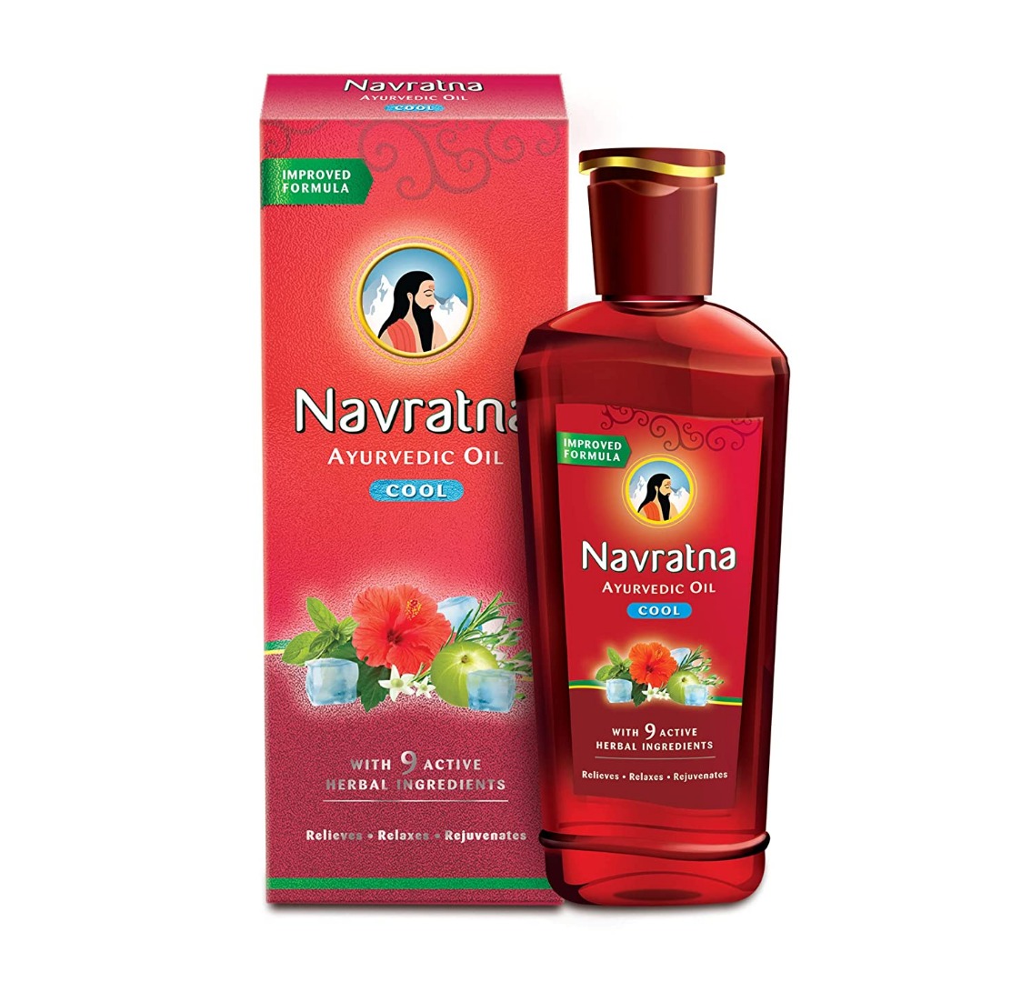 Navratna Ayurvedic Cool Hair Oil with 9 Herbal Ingredients || Navratna Ayurvedic Cool Oil
