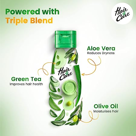 Hair & Care Damage Repair Non-Sticky Hair Oil with Aloe Vera, Olive Oil & Green Tea, 300+100 ml