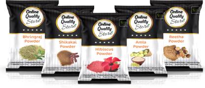 Online Quality Store Amla Reetha Shikakai Bhringraj and Hibiscus Powder for Hair