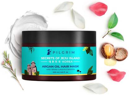 PILGRIM Korean Argan Oil Hair Mask for dry & frizzy hair with White Lotus and Camellia