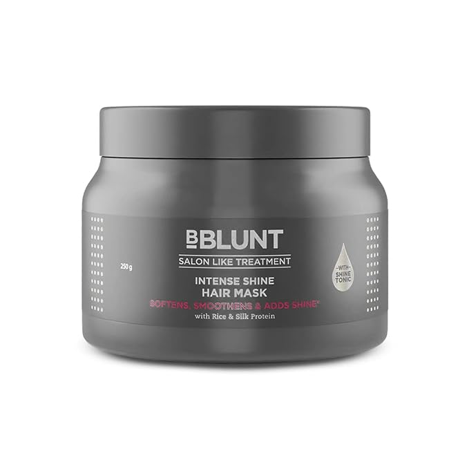 BBLUNT Intense Shine Hair Mask with Rice & Silk Protein for Softer