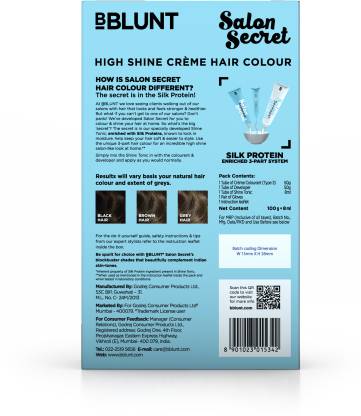 Bblunt Salon Secret High Shine Creme Hair Colour Chocolate Dark Brown 3 With Shine Tonic