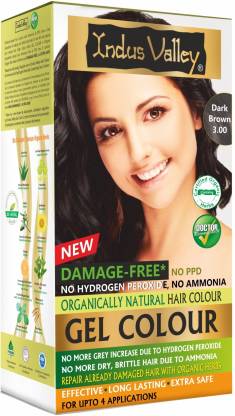 INDUS VALLEY Natural Semi Permanent Hair Colour Dark Brown 3.00 | Damage Free | No Ammonia | Paraben Sulphate PPD Free | 100% Grey Coverage & Long Lasting Hair Color