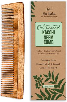 Nat Habit Oil Treated Kacchi Neem Wooden Comb