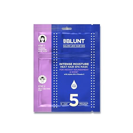 BBLUNT Intense Moisture Heat Hair Spa Mask with Jojoba Oil & Vitamin E for Salon