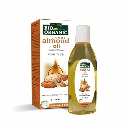 INDUS VALLEY Bio Organic Cold Pressed Almond Oil for Soft & Shiny Hair