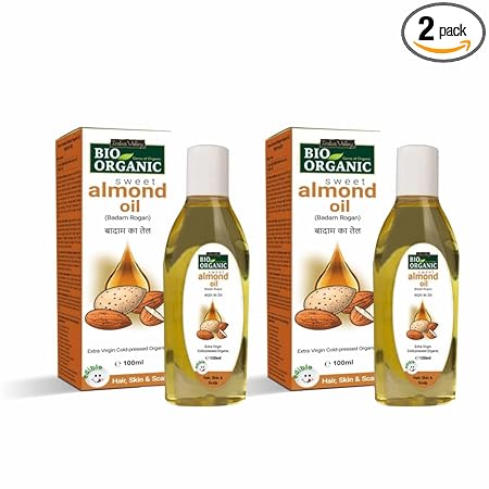 Indus Valley Bio Organic Cold Pressed Almond Oil, Pack of 2