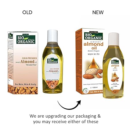 Indus Valley Bio Organic Cold Pressed Almond Oil, Pack of 2