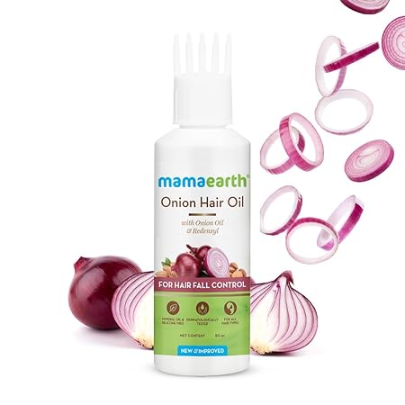 Mamaearth Onion Hair Oil with Onion & Redensyl for Hair Fall Control