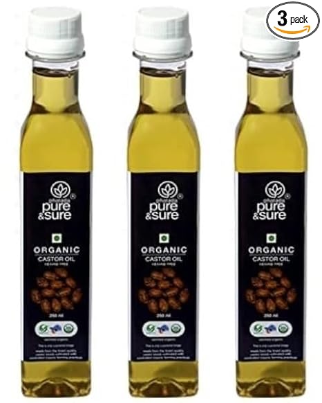 Pure & Sure Organic Castor Oil, Pack of 3