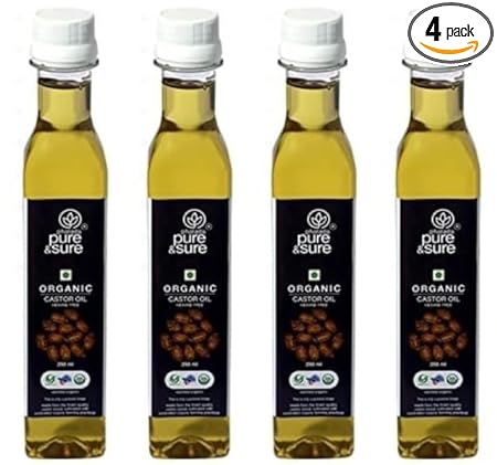 Pure & Sure Organic Castor Oil, Pack of 4