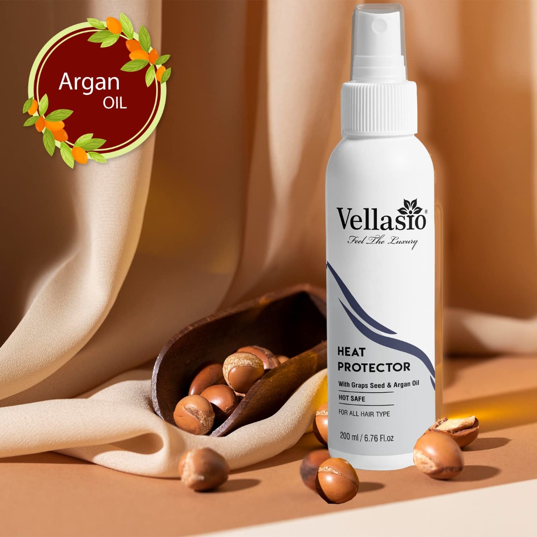 Vellasio Classic Heat Protection Spray For Hair Straightener With Argan Oil