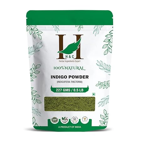 H& C Herbal Ingredients Expert Natural Indigo (Indigofera Tinctoria) Powder for Hair | Black