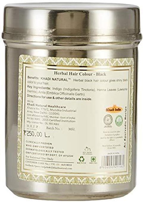 Khadi Natural Ayurvedic Black Henna Natural Henna Powder for Black Hair