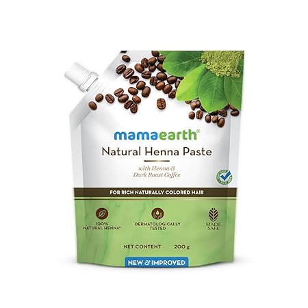 Mamaearth Natural Henna Paste With Henna & Dark Roasted Coffee For Rich Naturally Colored Hair