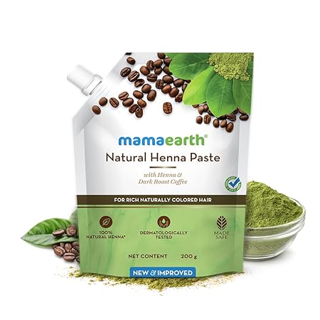 Mamaearth Natural Henna Paste With Henna & Dark Roasted Coffee For Rich Naturally Colored Hair