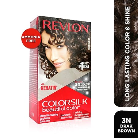 Revlon Color Silk Hair Color (3D Color Gel Technology) with Keratin | Dark Brown+ +