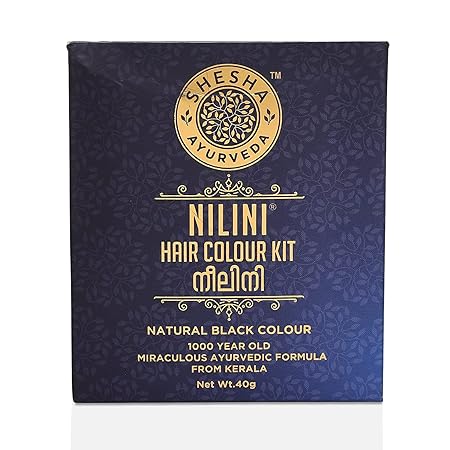 Shesha Ayurveda Nilini Hair Colour 100% Ayurvedic | No AMMONIA | No Bleach | No Peroxides | Natural Black Colour