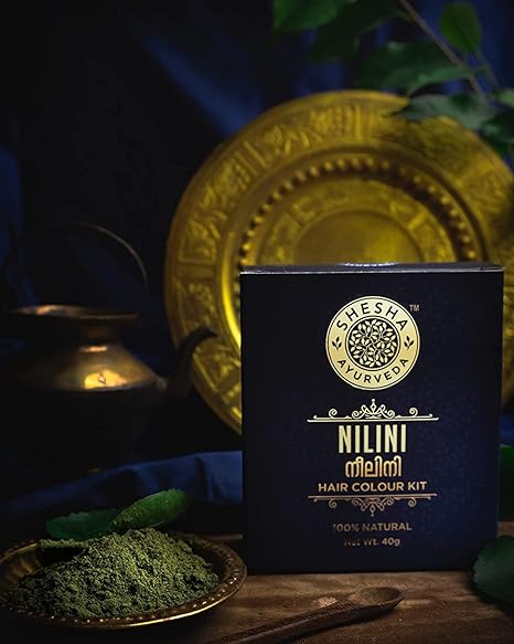 Shesha Ayurveda Nilini Hair Colour 100% Ayurvedic | No AMMONIA | No Bleach | No Peroxides | Natural Black Colour