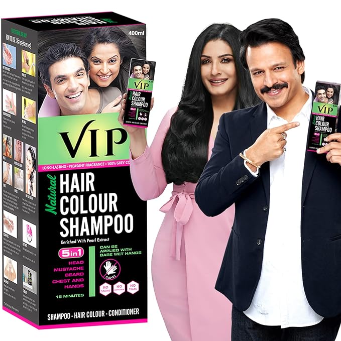 VIP Hair Color Shampoo for Men and Women - Family Pack