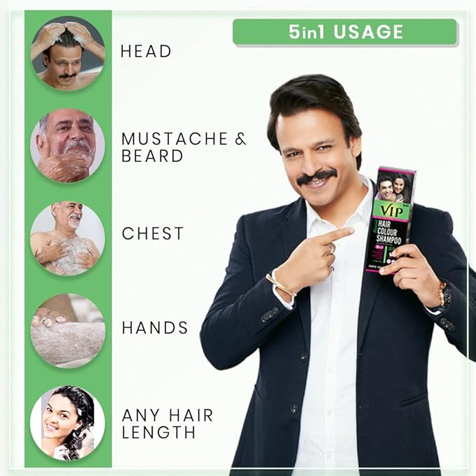 VIP Hair Color Shampoo for Men and Women - Family Pack