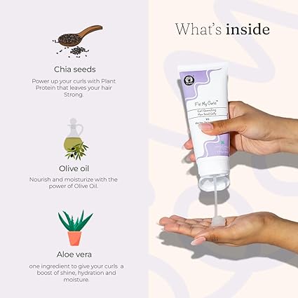 Fix My Curls Curl Quenching Flaxseed Gelly With Aloe Vera, Chia & Flax Seeds For Curly, Wavy & Frizzy Hair