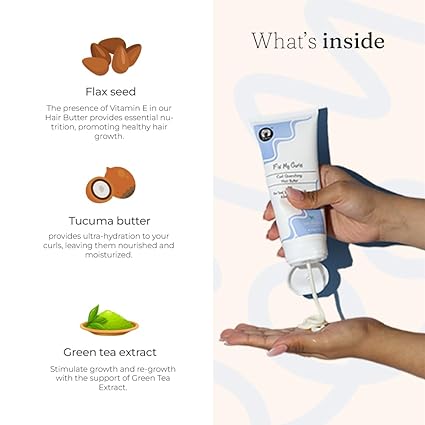 Fix My Curls Curl Quenching Hair Butter Made for Curly, Wavy, Dry & Frizzy Hair With Tucuma Butter, Flaxseed, & Chia Seed