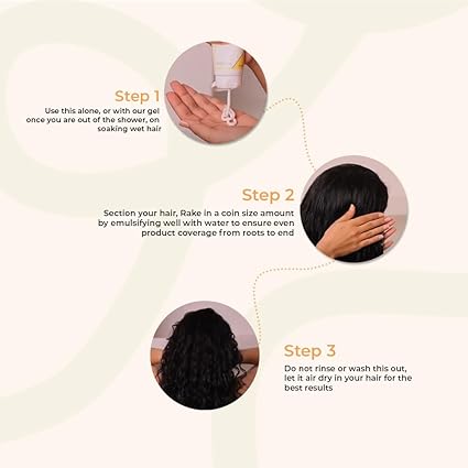 Fix My Curls Leave In Cream With Moisturising Jojoba Oil, Nigella Sativa Oil, & Keratin For Curly, Wavy, Dry & Frizzy Hair