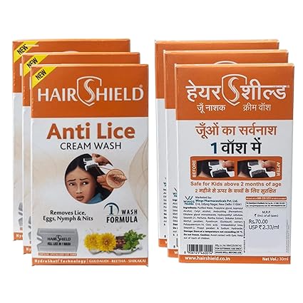 Hairshield Anti Lice Cream Wash Men & Women, Pack of 6
